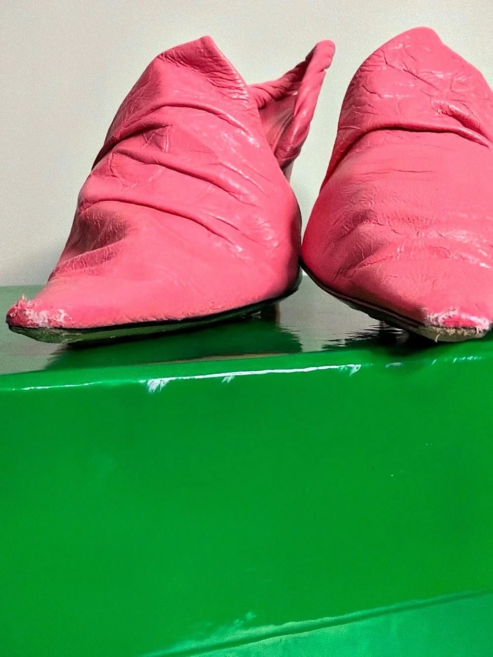 BOTTEGA VENETA The Point Leather Slingback Pump Pink